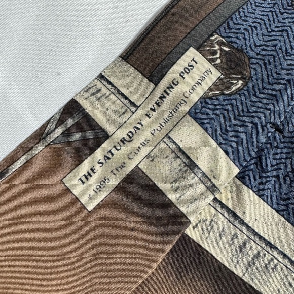 3 VINTAGE NORMAN ROCKWELL SILK TIES. DOCTOR, GOLFER, & BOSTON RED SOCKS BASEBALL - Picture 5 of 7